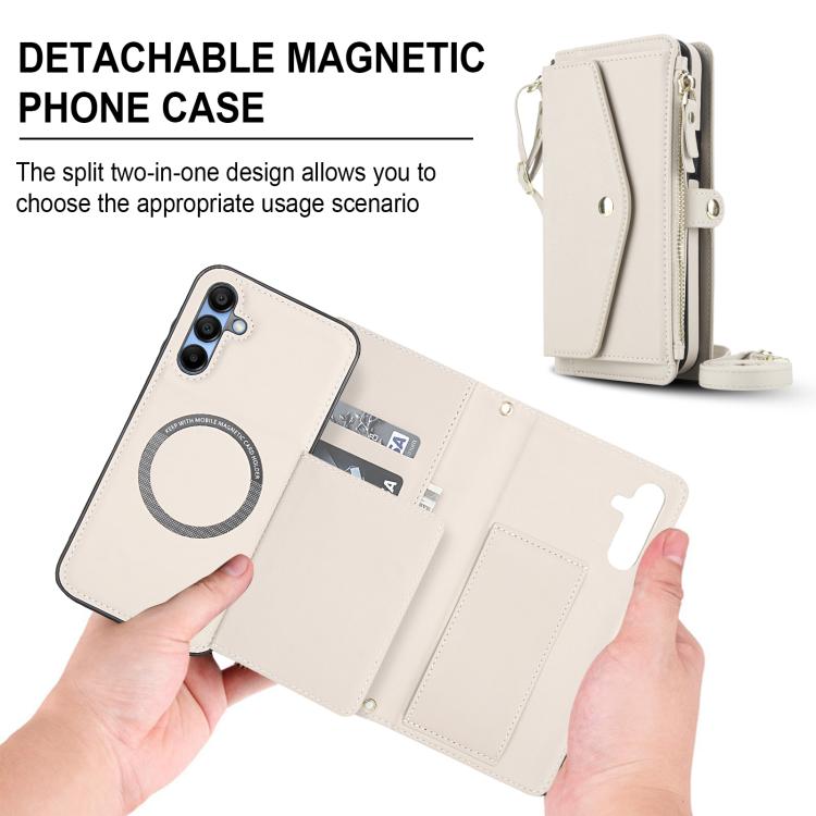 For Samsung Galaxy A55 5G Multifunctional Wallet Detachable Leather Phone Case with Lanyard