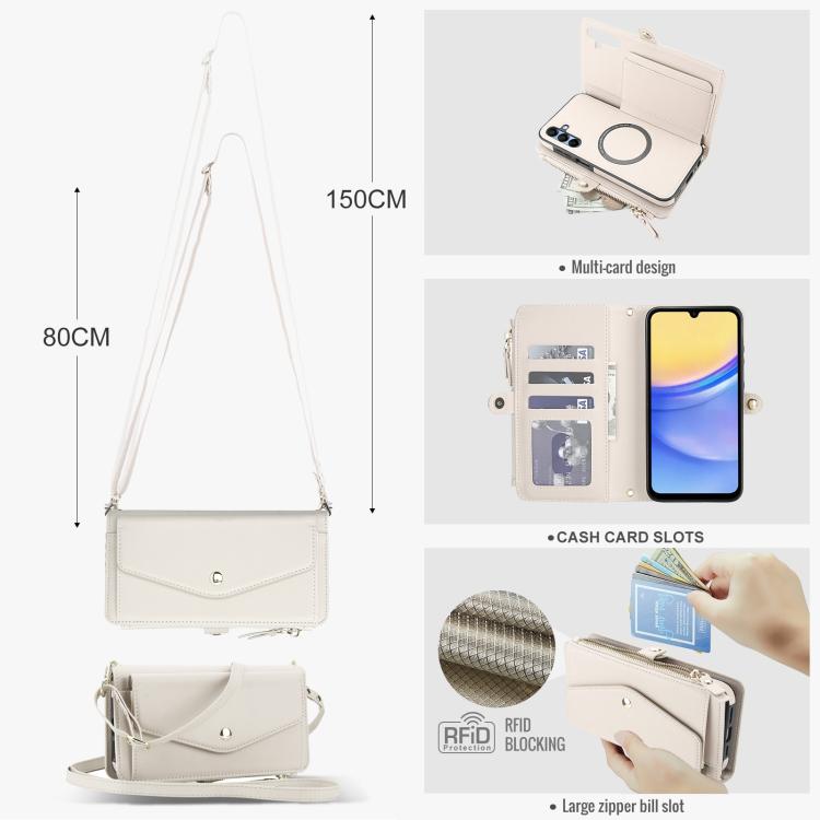 For Samsung Galaxy A55 5G Multifunctional Wallet Detachable Leather Phone Case with Lanyard