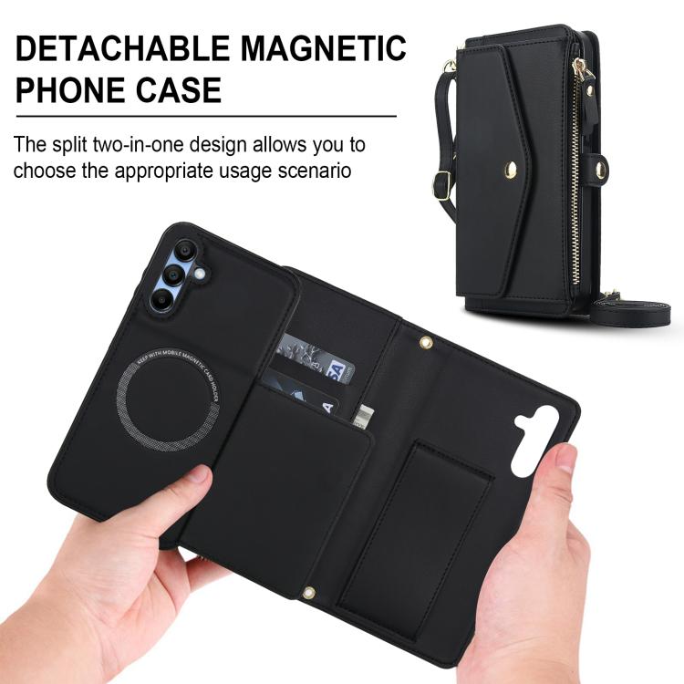 For Samsung Galaxy A55 5G Multifunctional Wallet Detachable Leather Phone Case with Lanyard