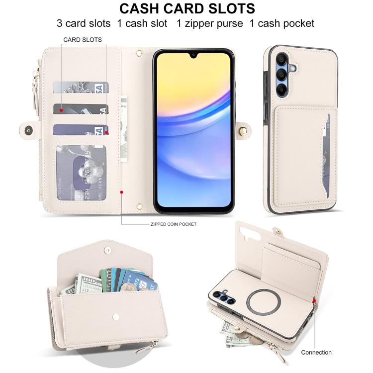 For Samsung Galaxy A56 5G Multifunctional Wallet Detachable Leather Phone Case with Lanyard