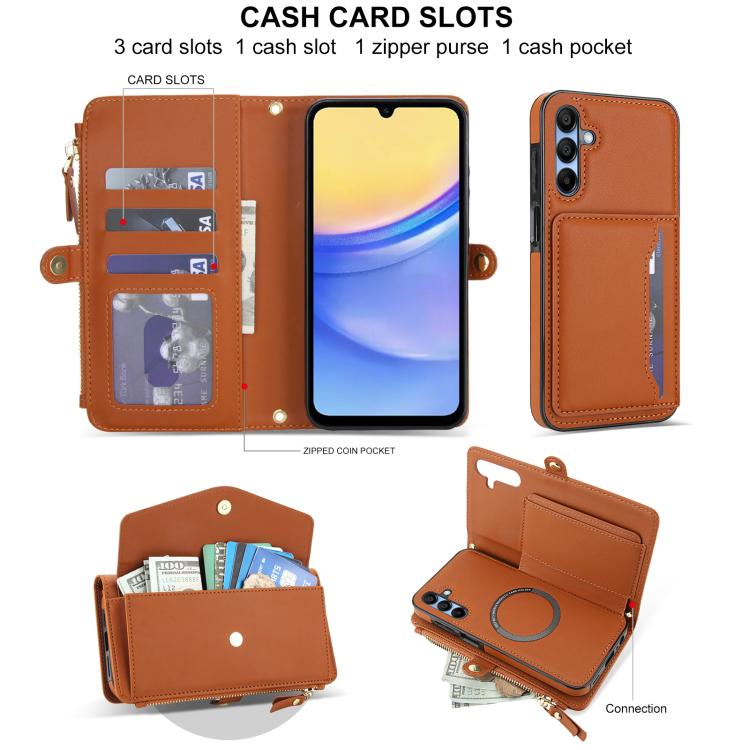 For Samsung Galaxy A56 5G Multifunctional Wallet Detachable Leather Phone Case with Lanyard