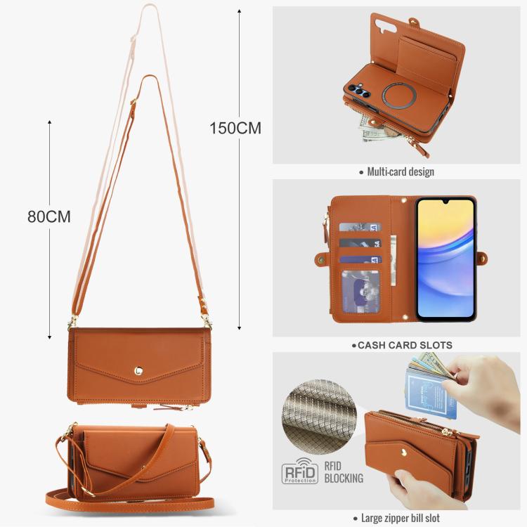 For Samsung Galaxy A56 5G Multifunctional Wallet Detachable Leather Phone Case with Lanyard
