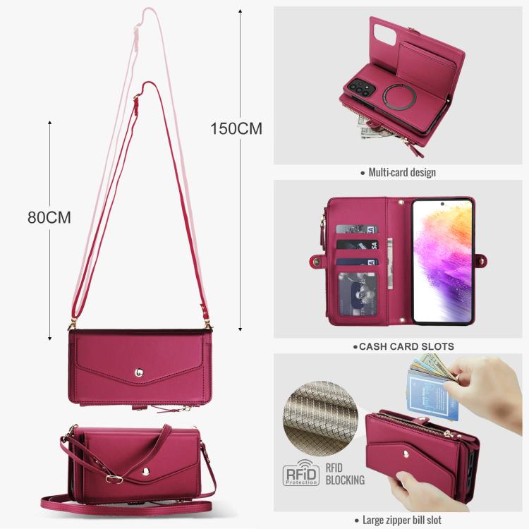 For Samsung Galaxy A72 5G Multifunctional Wallet Detachable Leather Phone Case with Lanyard