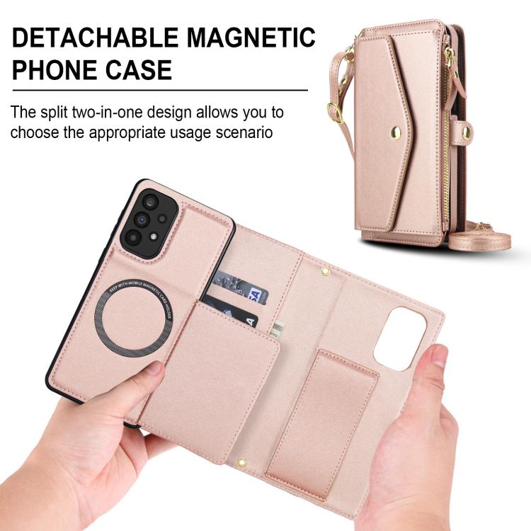 For Samsung Galaxy A72 5G Multifunctional Wallet Detachable Leather Phone Case with Lanyard