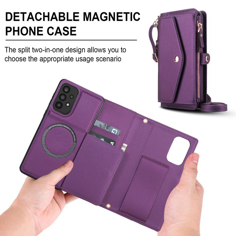 For Samsung Galaxy A72 5G Multifunctional Wallet Detachable Leather Phone Case with Lanyard