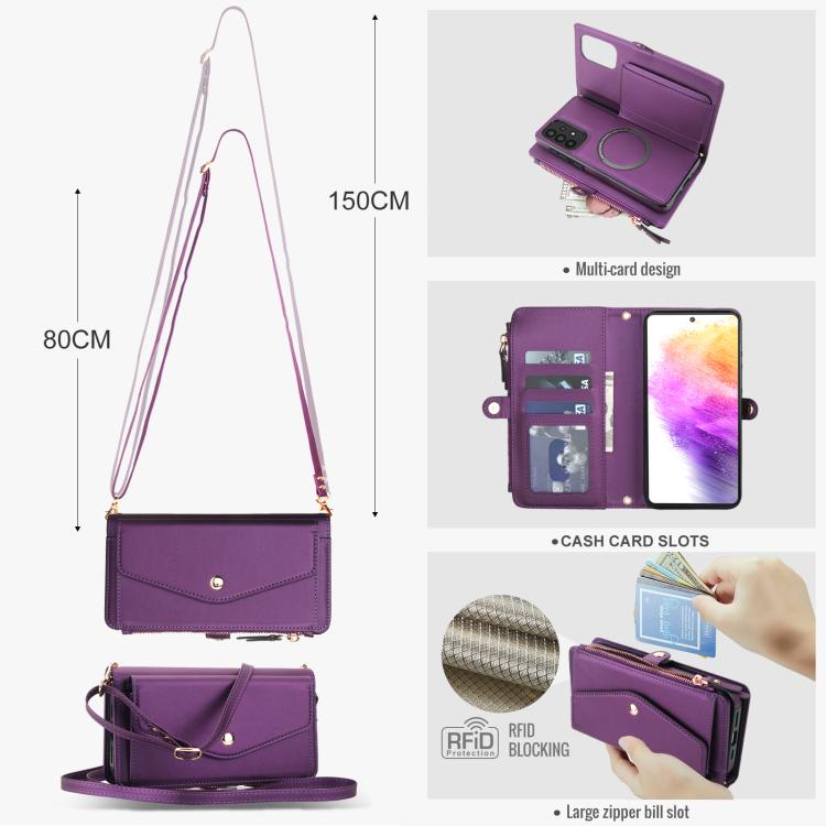 For Samsung Galaxy A72 5G Multifunctional Wallet Detachable Leather Phone Case with Lanyard