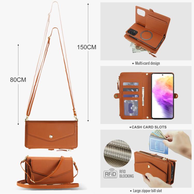 For Samsung Galaxy A72 5G Multifunctional Wallet Detachable Leather Phone Case with Lanyard