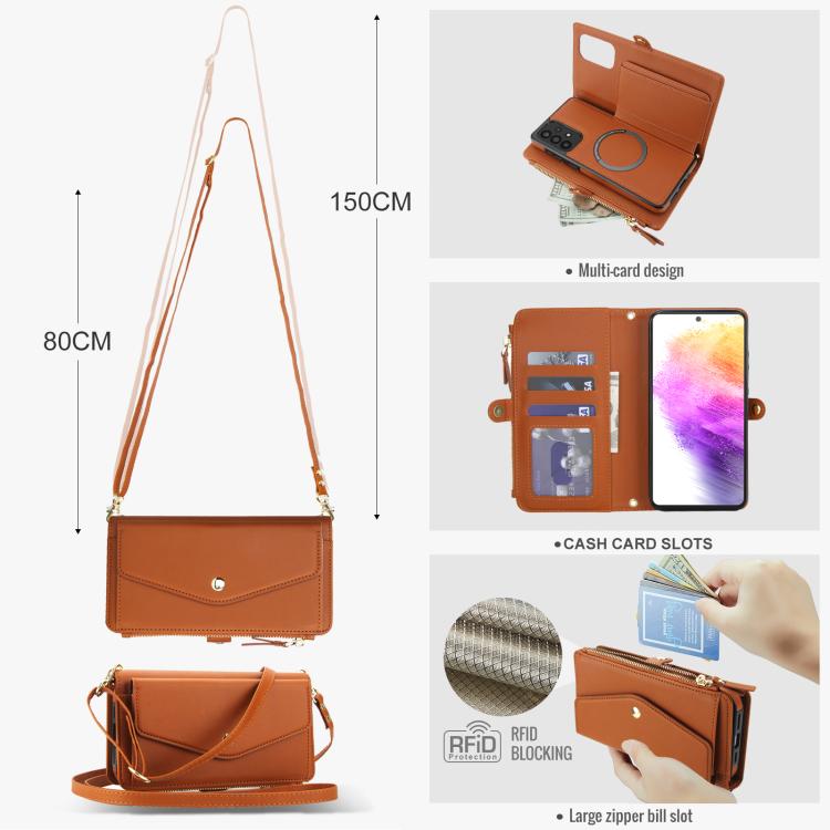 For Samsung Galaxy A73 5G Multifunctional Wallet Detachable Leather Phone Case with Lanyard