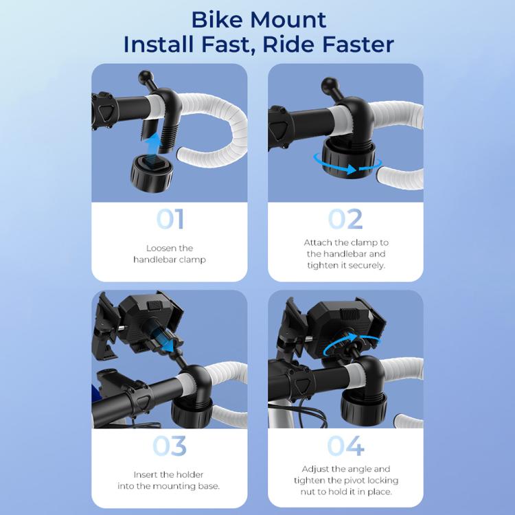 OUKITEL 360 Degree Rotating Adjustable Bicycle Phone Mount Holder - Black