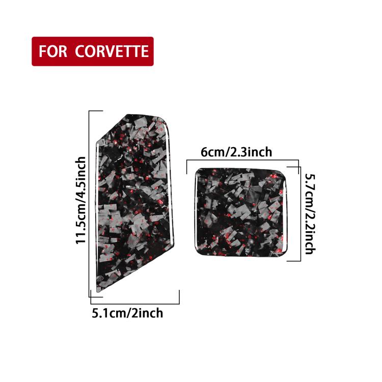 2pcs/Set Forged Gold Foil Carbon Fiber Car Trailer Hook Decorative Sticker for Chevrolet Corvette C8 2020-, Left and Right Driver
