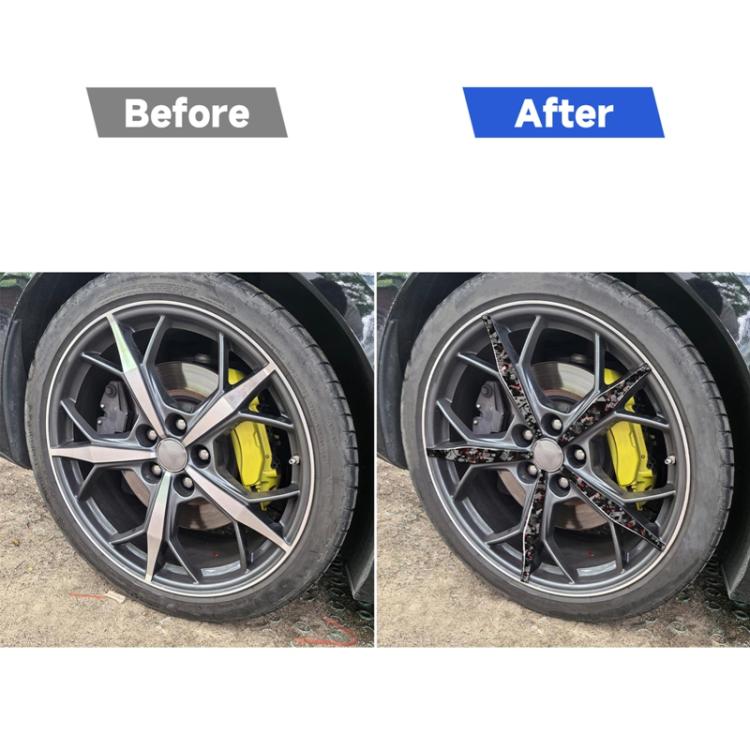20pcs/Set Forged Gold Foil Carbon Fiber Car Wheels Decorative Sticker for Chevrolet Corvette C8 2020-, Left and Right Driver