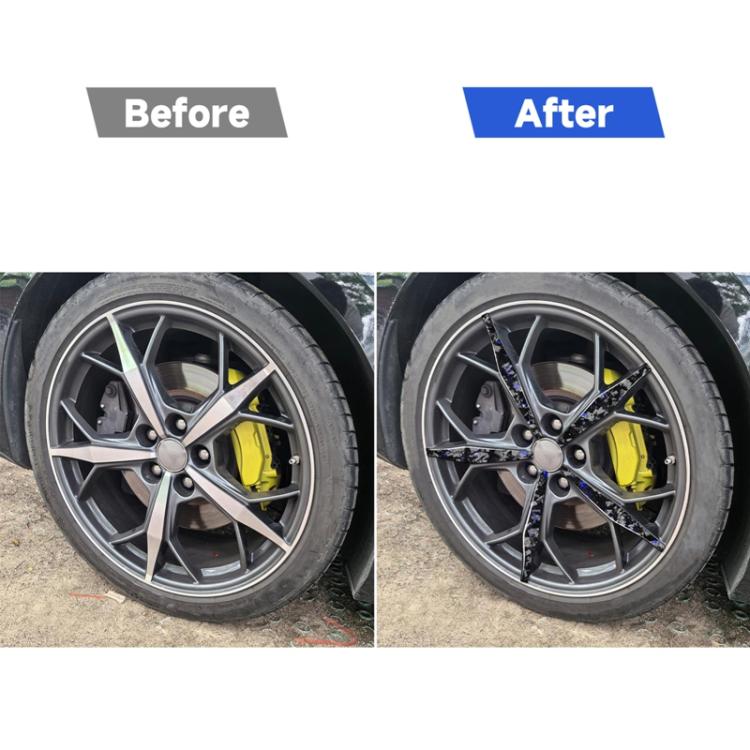 20pcs/Set Forged Gold Foil Carbon Fiber Car Wheels Decorative Sticker for Chevrolet Corvette C8 2020-, Left and Right Driver
