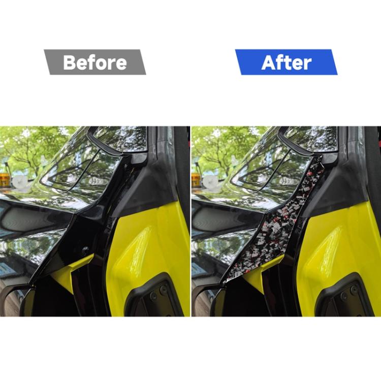 2pcs/Set Forged Gold Foil Carbon Fiber Car Rear Door Inside Frame Decorative Sticker for Chevrolet Corvette C8 2020-, Left and Right Driver