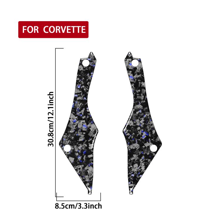 2pcs/Set Forged Gold Foil Carbon Fiber Car Rear Door Inside Frame Decorative Sticker for Chevrolet Corvette C8 2020-, Left and Right Driver