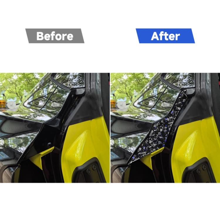 2pcs/Set Forged Gold Foil Carbon Fiber Car Rear Door Inside Frame Decorative Sticker for Chevrolet Corvette C8 2020-, Left and Right Driver