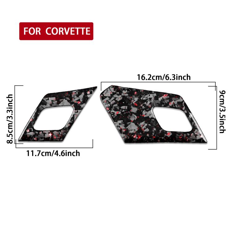 2pcs/Set Forged Gold Foil Carbon Fiber Car Door Radar Decorative Sticker for Chevrolet Corvette C8 2020-, Left and Right Driver