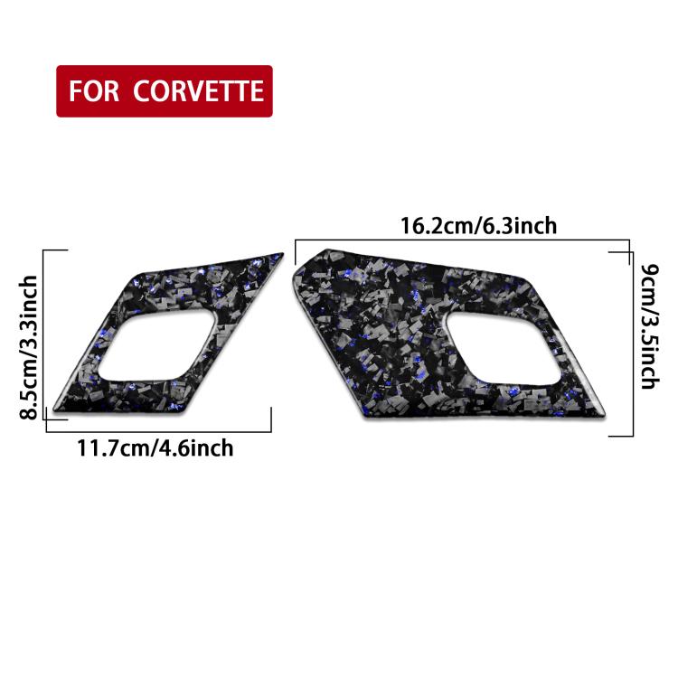 2pcs/Set Forged Gold Foil Carbon Fiber Car Door Radar Decorative Sticker for Chevrolet Corvette C8 2020-, Left and Right Driver
