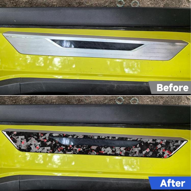 2pcs/Set Forged Gold Foil Carbon Fiber Car Threshold Decorative Sticker for Chevrolet Corvette C8 2020-, Left and Right Driver
