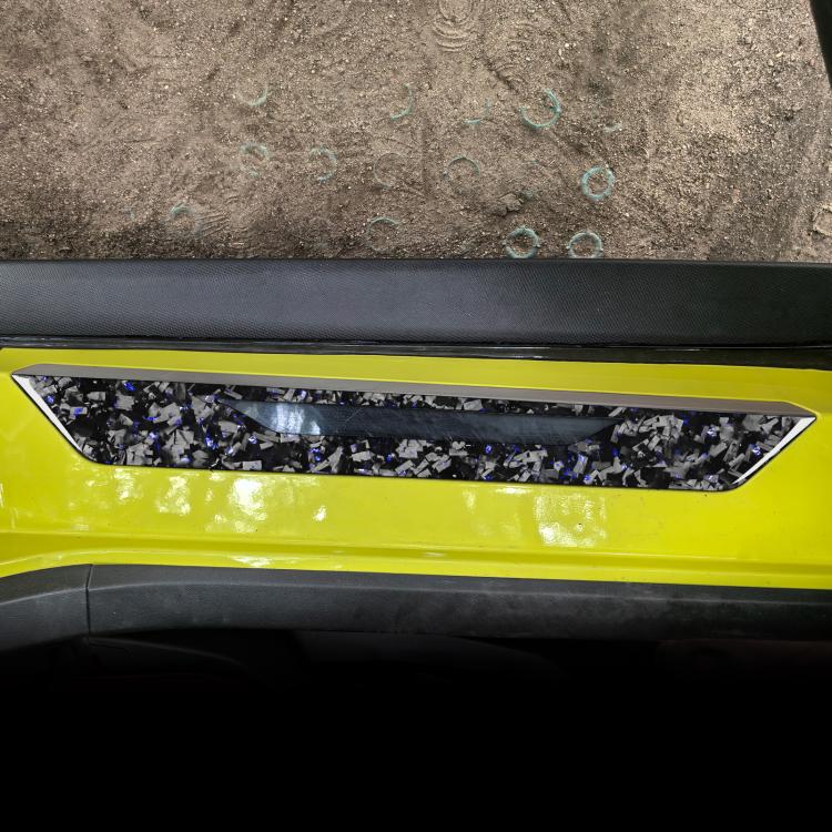 2pcs/Set Forged Gold Foil Carbon Fiber Car Threshold Decorative Sticker for Chevrolet Corvette C8 2020-, Left and Right Driver
