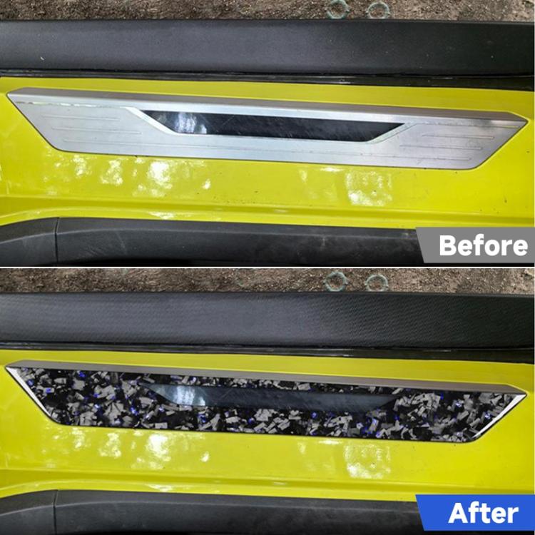 2pcs/Set Forged Gold Foil Carbon Fiber Car Threshold Decorative Sticker for Chevrolet Corvette C8 2020-, Left and Right Driver