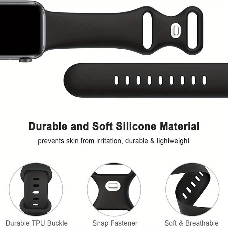 For Apple Watch Series 41mm Butterfly Buckle Silicone Watch Band with Film Integrated PC Cover