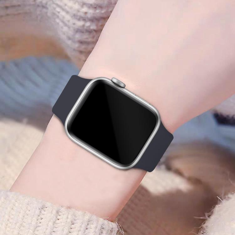 For Apple Watch Series 41mm Butterfly Buckle Silicone Watch Band with Film Integrated PC Cover