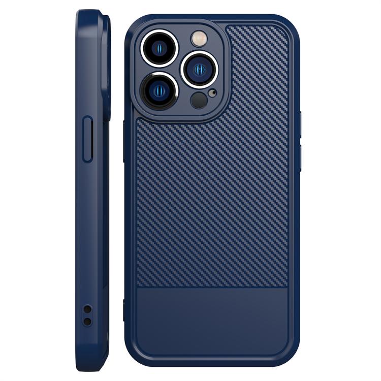 For iPhone 12 Carbon Fiber Series Fine Hole TPU Phone Case