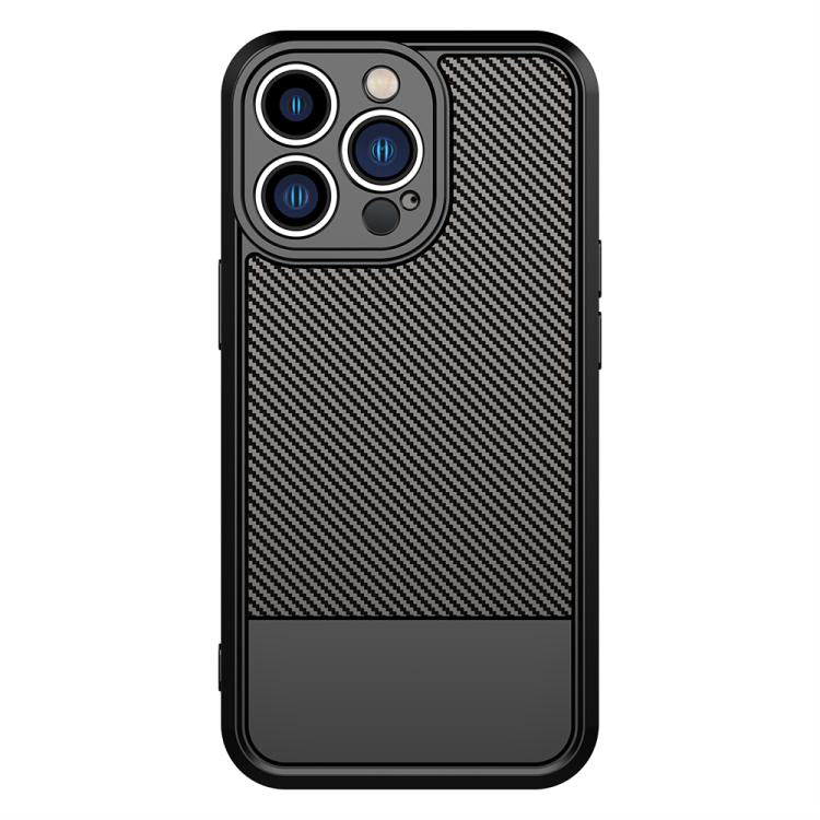 For iPhone 12 Pro Carbon Fiber Series Fine Hole TPU Phone Case