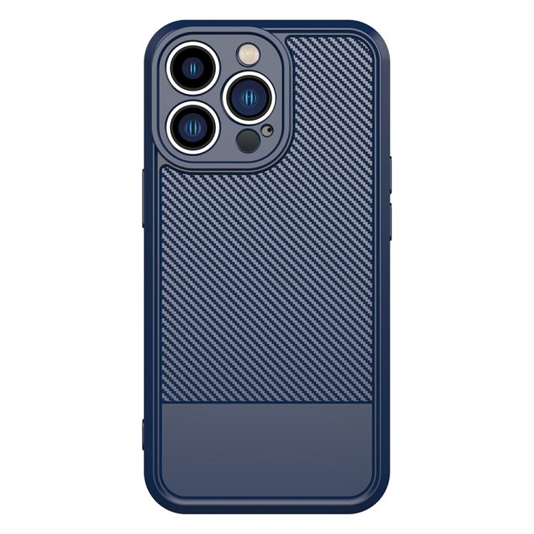 For iPhone 12 Pro Carbon Fiber Series Fine Hole TPU Phone Case