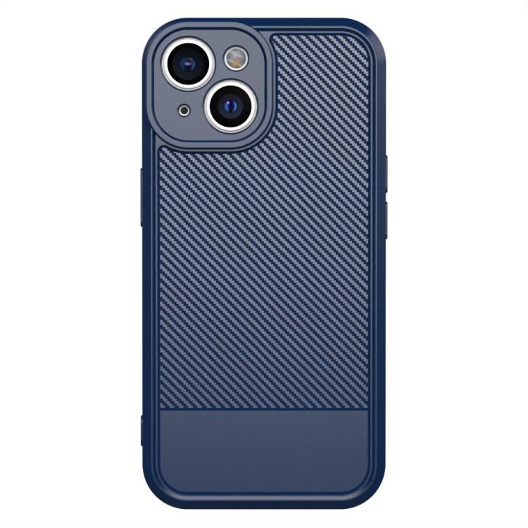 For iPhone 14 Plus Carbon Fiber Series Fine Hole TPU Phone Case