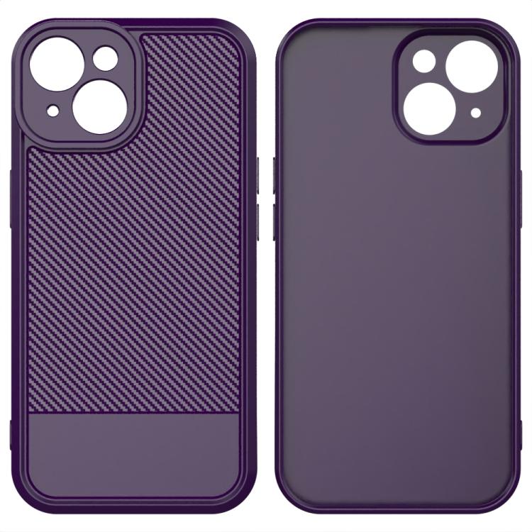 For iPhone 15 Carbon Fiber Series Fine Hole TPU Phone Case