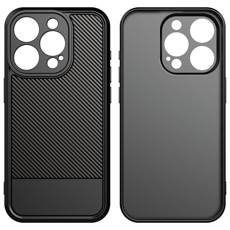 For iPhone 15 Pro Carbon Fiber Series Fine Hole TPU Phone Case