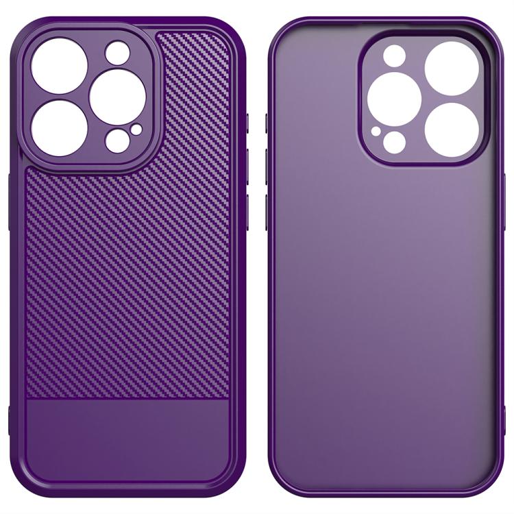 For iPhone 15 Pro Carbon Fiber Series Fine Hole TPU Phone Case