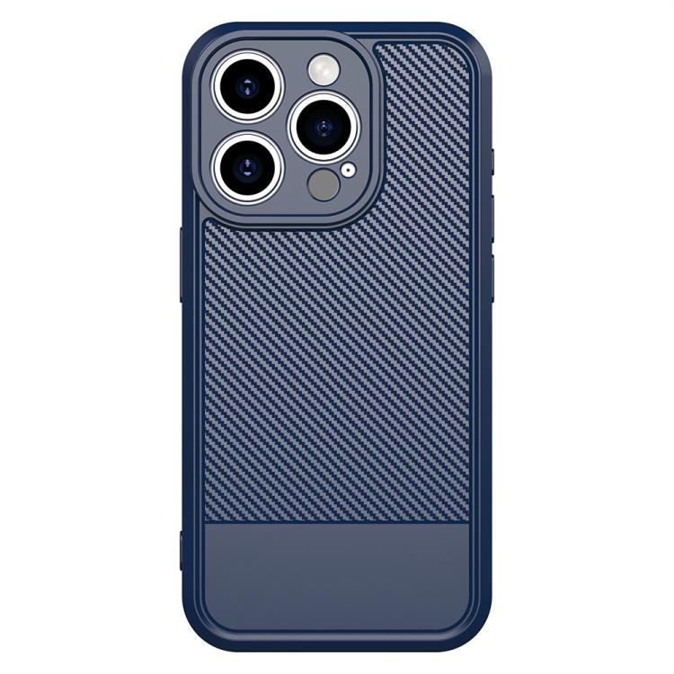 For iPhone 15 Pro Max Carbon Fiber Series Fine Hole TPU Phone Case