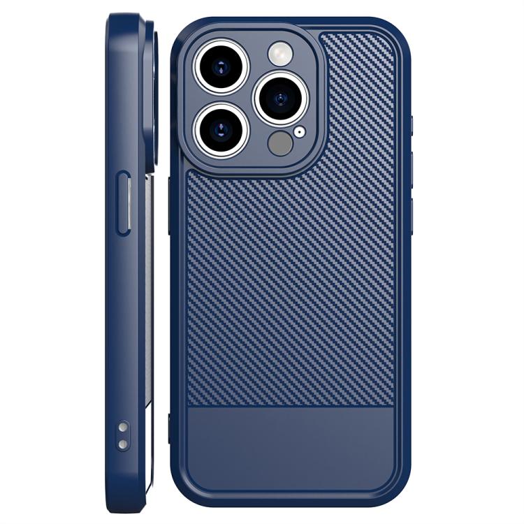 For iPhone 15 Pro Max Carbon Fiber Series Fine Hole TPU Phone Case