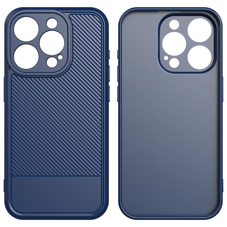 For iPhone 15 Pro Max Carbon Fiber Series Fine Hole TPU Phone Case