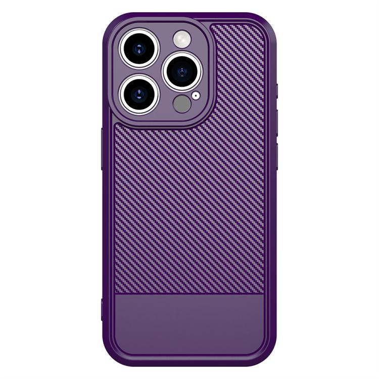 For iPhone 15 Pro Max Carbon Fiber Series Fine Hole TPU Phone Case