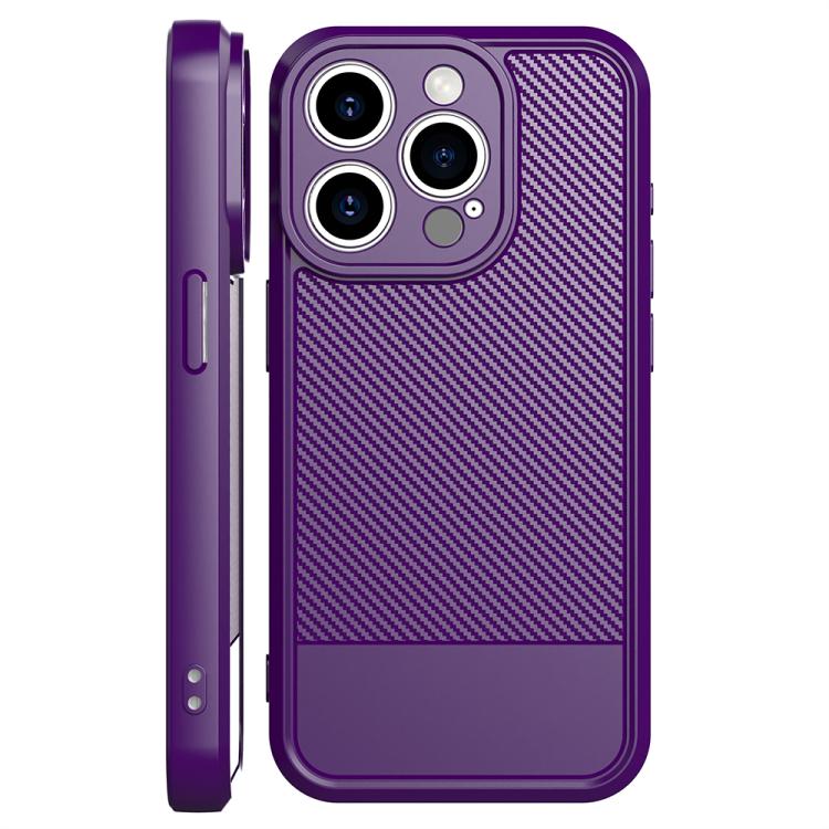 For iPhone 15 Pro Max Carbon Fiber Series Fine Hole TPU Phone Case
