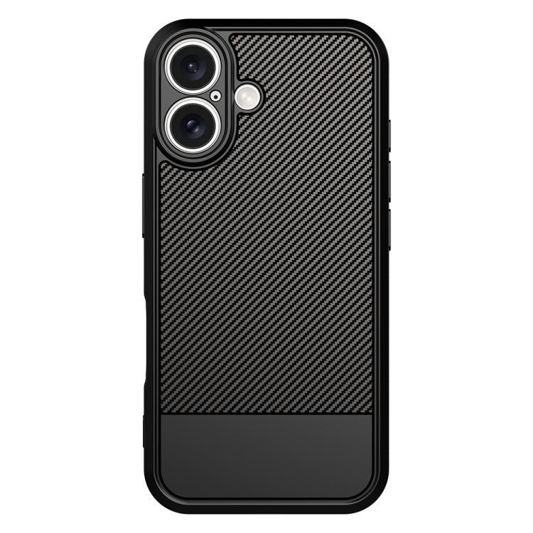 For iPhone 16 Carbon Fiber Series Fine Hole TPU Phone Case