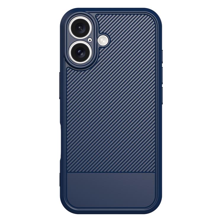 For iPhone 16 Plus Carbon Fiber Series Fine Hole TPU Phone Case