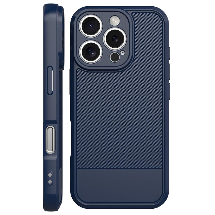 For iPhone 16 Pro Carbon Fiber Series Fine Hole TPU Phone Case