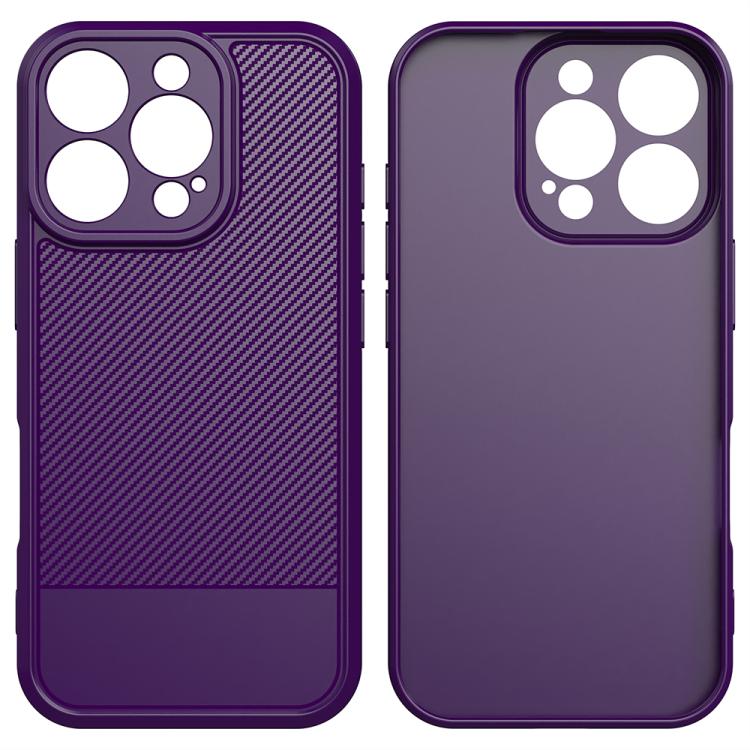 For iPhone 16 Pro Carbon Fiber Series Fine Hole TPU Phone Case