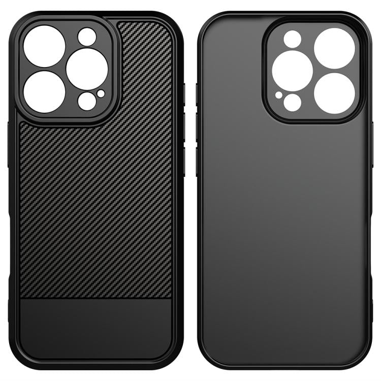 For iPhone 16 Pro Max Carbon Fiber Series Fine Hole TPU Phone Case