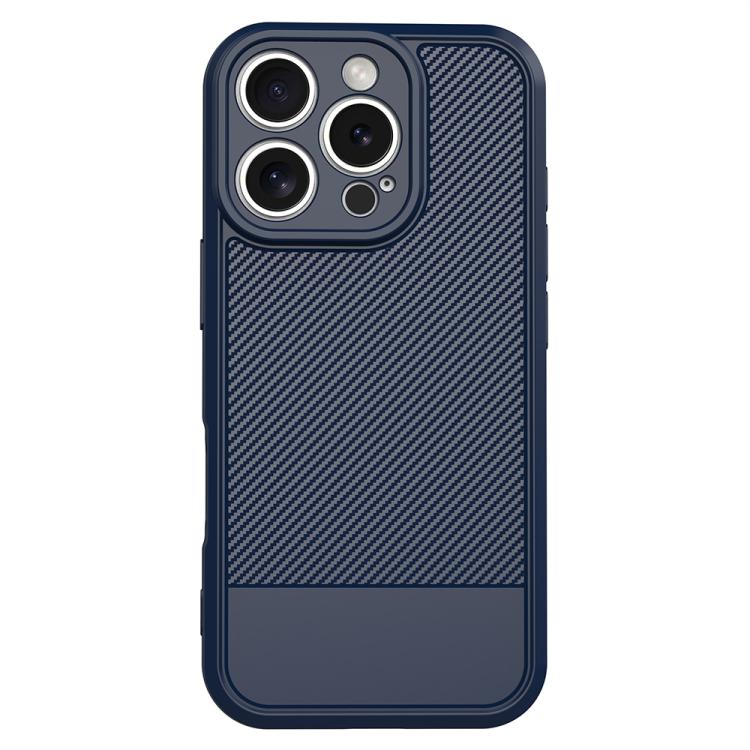 For iPhone 16 Pro Max Carbon Fiber Series Fine Hole TPU Phone Case