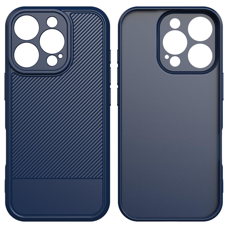 For iPhone 16 Pro Max Carbon Fiber Series Fine Hole TPU Phone Case