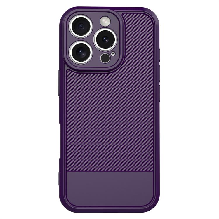 For iPhone 16 Pro Max Carbon Fiber Series Fine Hole TPU Phone Case