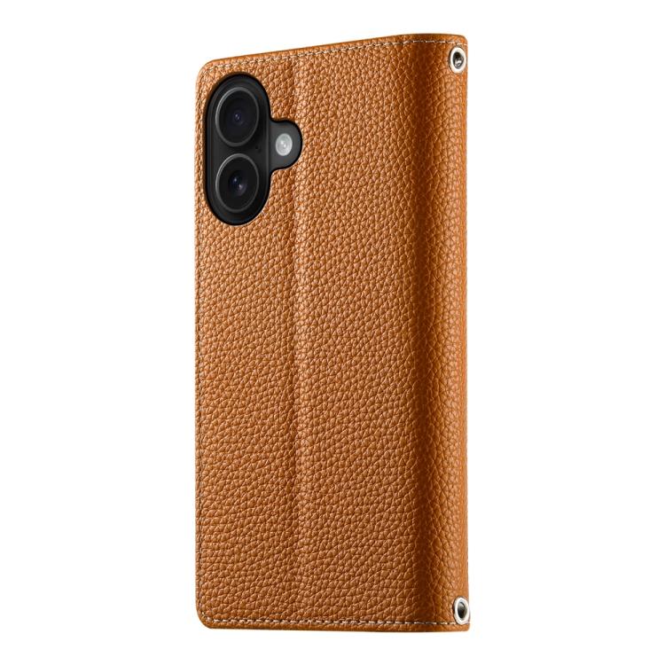 For iPhone 16 Stitching Multi-card Zipper Wallet Leather Phone Case with Short Strap