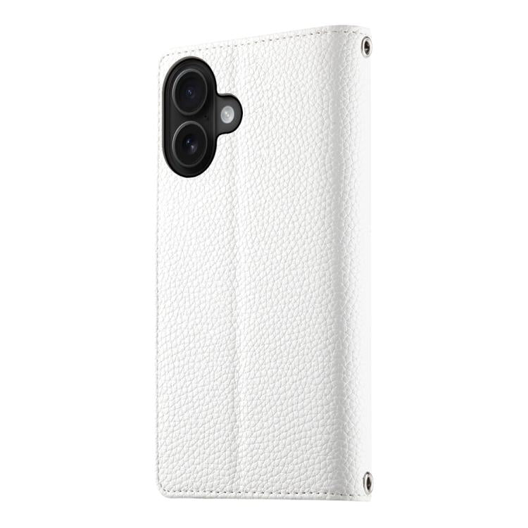 For iPhone 16 Stitching Multi-card Zipper Wallet Leather Phone Case with Short Strap