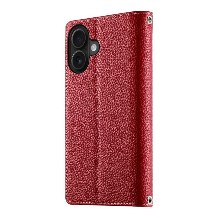 For iPhone 16 Stitching Multi-card Zipper Wallet Leather Phone Case with Short Strap