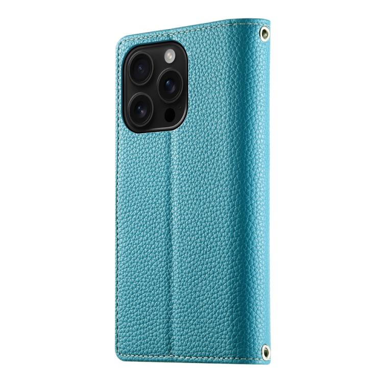 For iPhone 16 Pro Stitching Multi-card Zipper Wallet Leather Phone Case with Short Strap